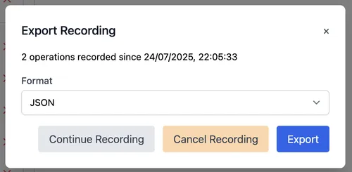 Export recording summary