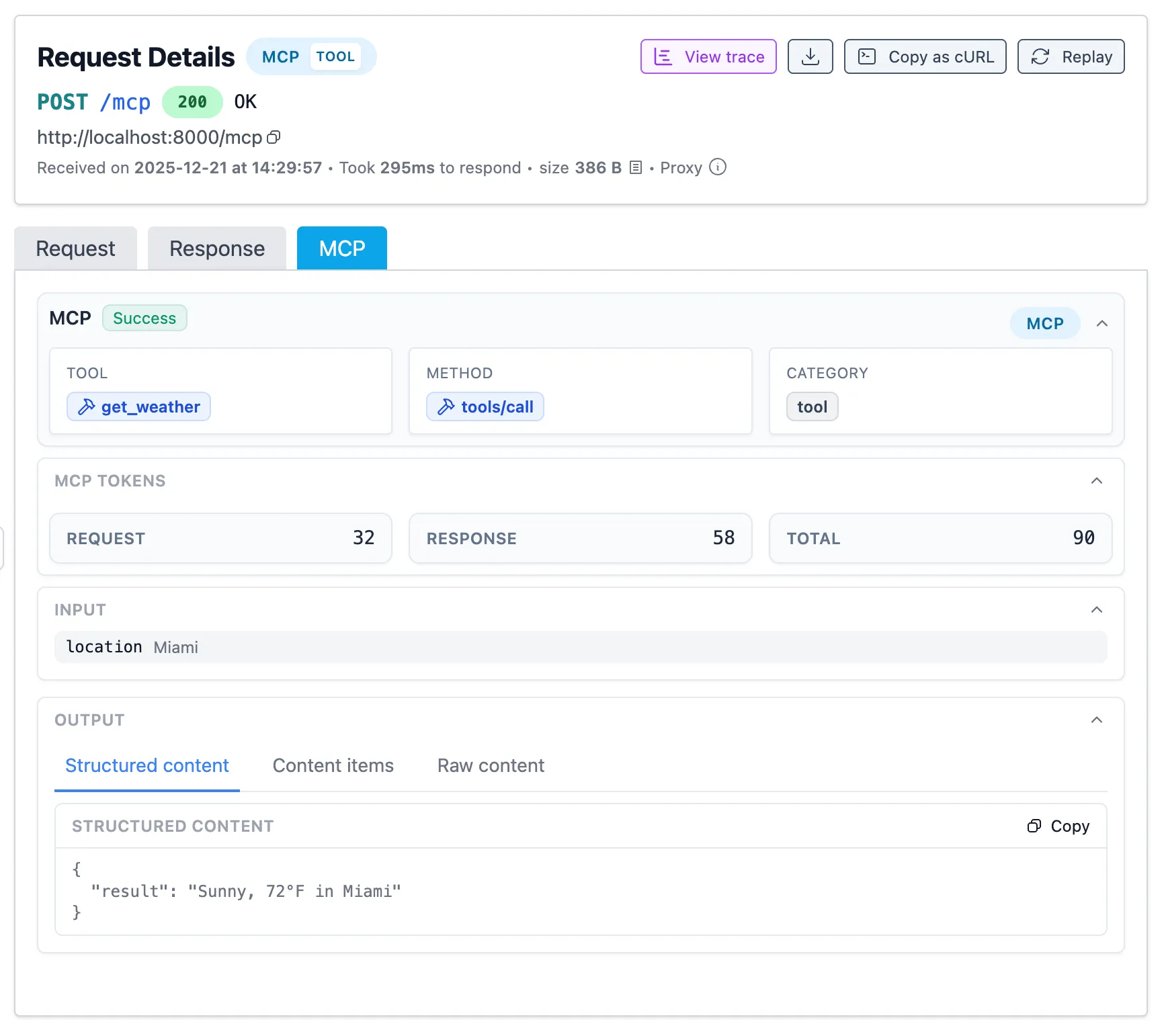 Detailed MCP request inspection
