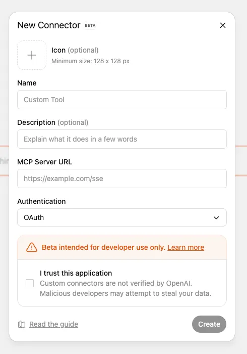 Add new MCP connector