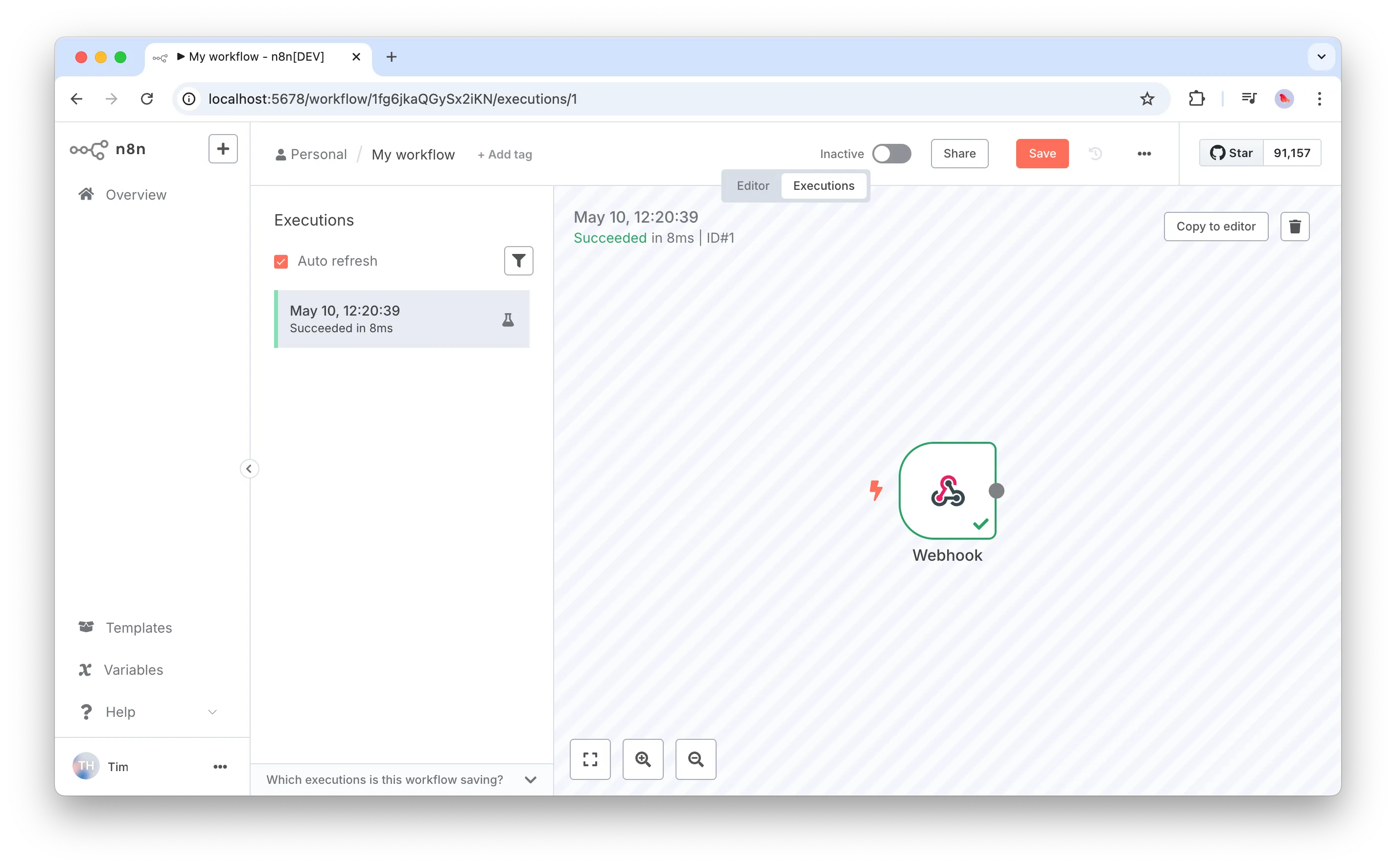 n8n Webhook success