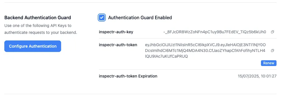 Inspectr - Guard tokens